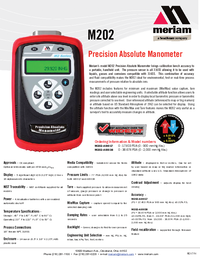 Thumbnail of document Data Sheet - M202 Absolute Manometer